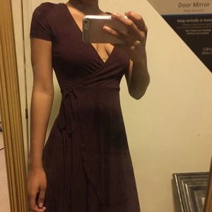 Plum colored flare dress